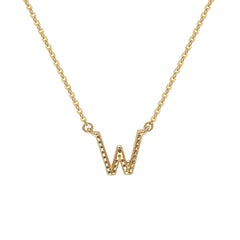 Suzy Levian 0.10 Carat White Diamond 14K Yellow Gold Letter Initial Necklace, W