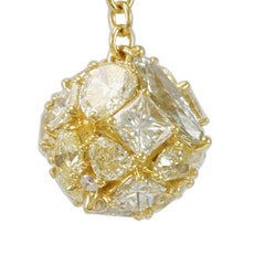 Suzy Levian 18 Karat Yellow Gold Multi-Cut Yellow Diamond Dangling Earrings