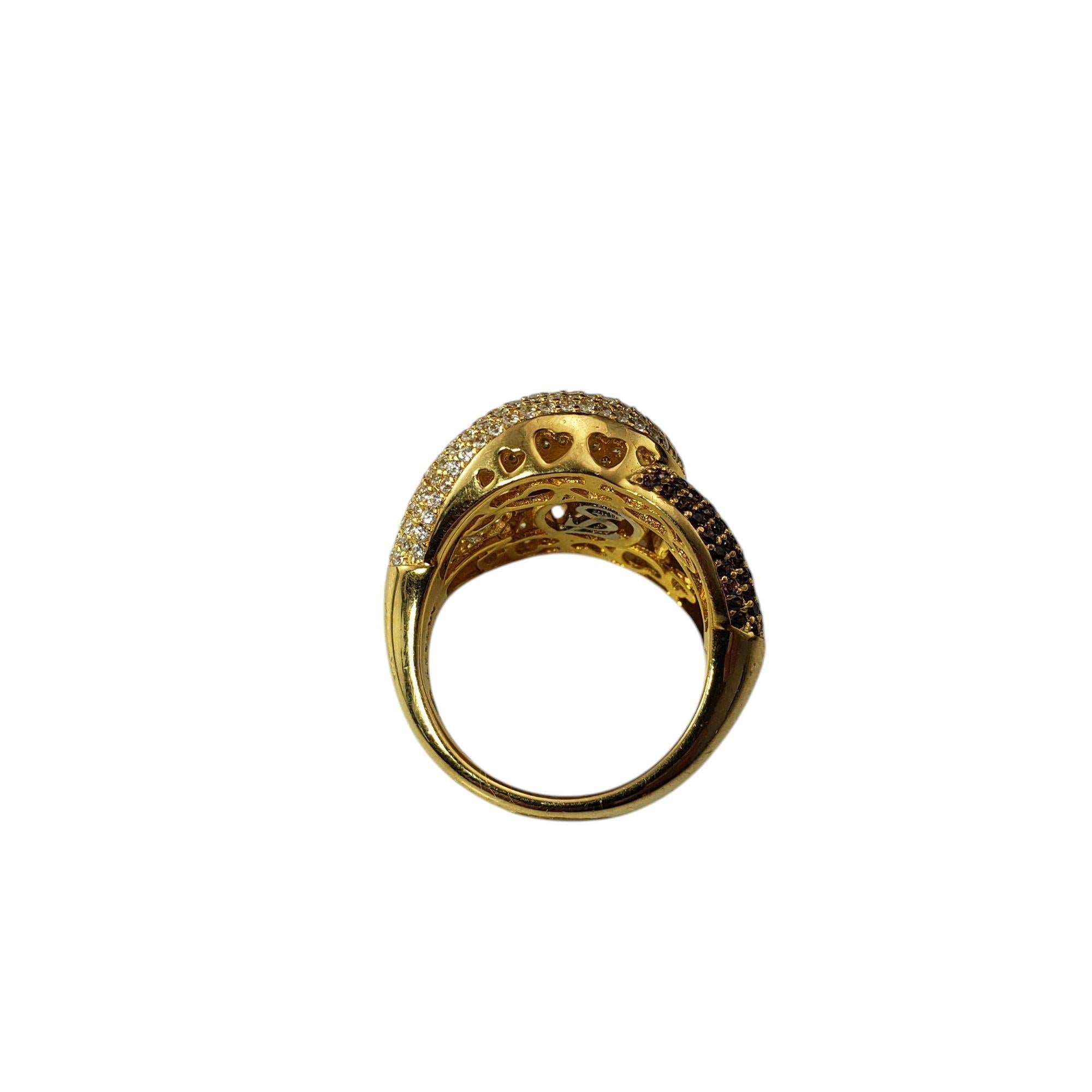 Suzy Levian Gold Plated Sterling Brown Cubic Zirconia Ring Size 6 #20875 In Good Condition For Sale In Washington Depot, CT