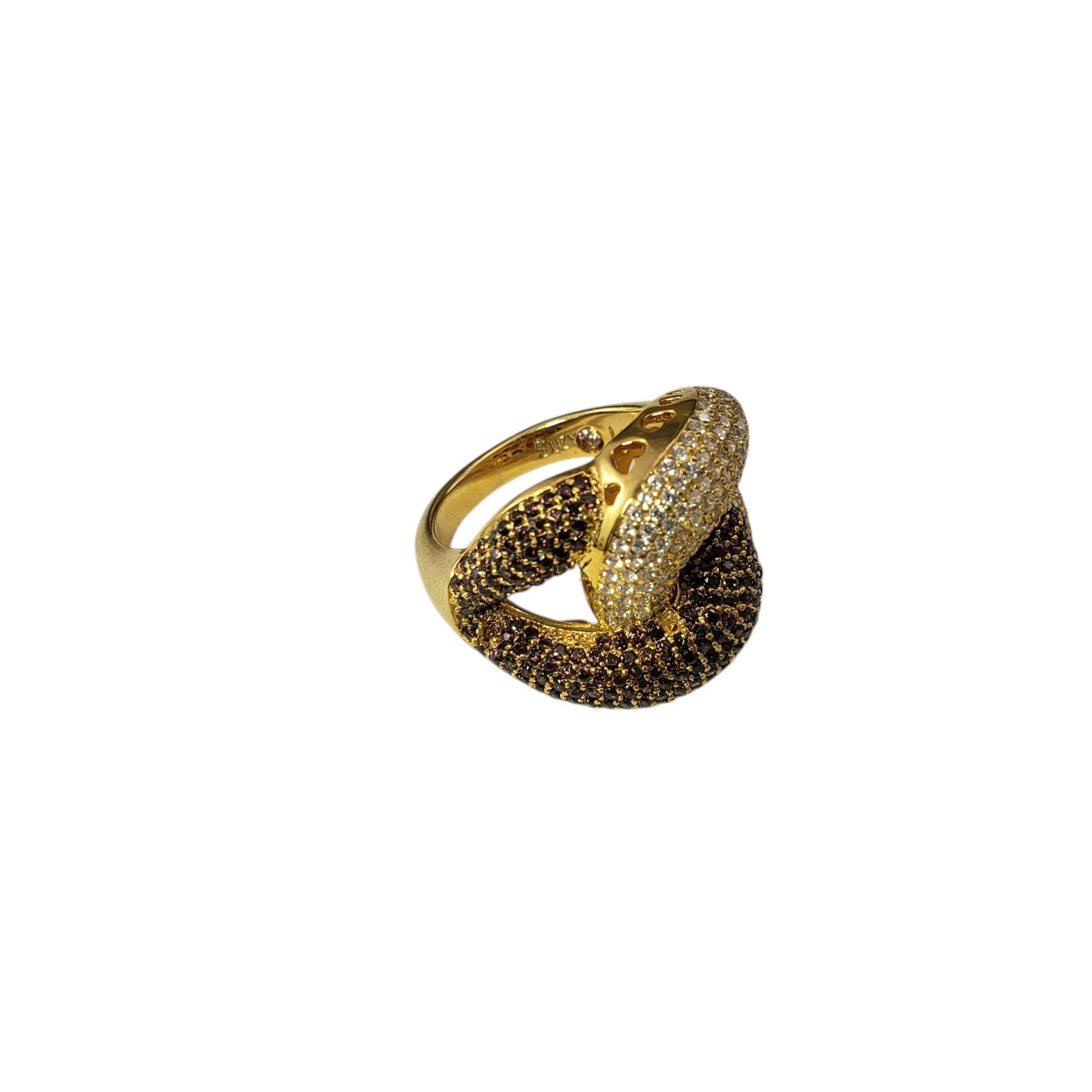 Women's Suzy Levian Gold Plated Sterling Brown Cubic Zirconia Ring Size 6 #20875 For Sale