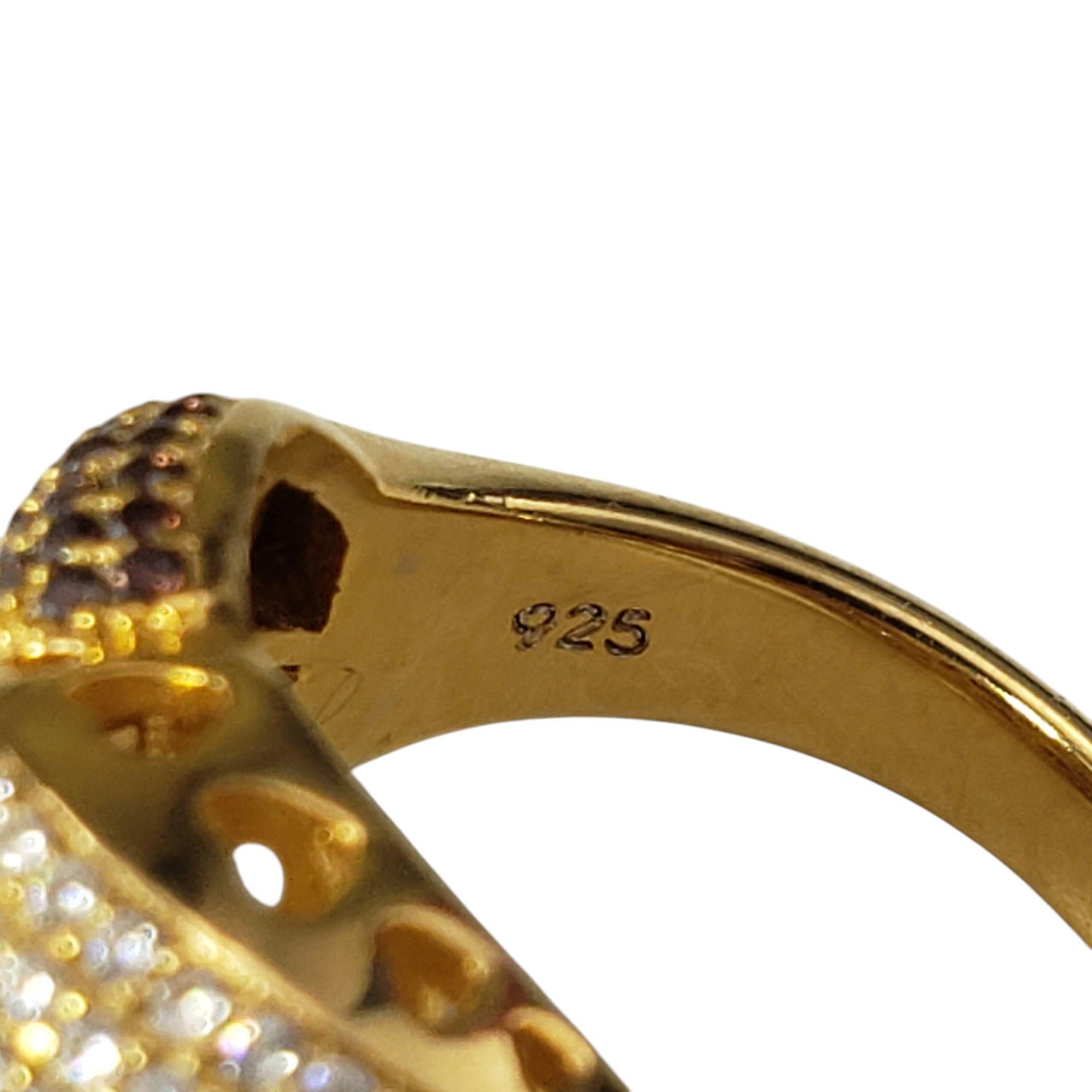 Suzy Levian Gold Plated Sterling Brown Cubic Zirconia Ring Size 6 #20875 For Sale 1