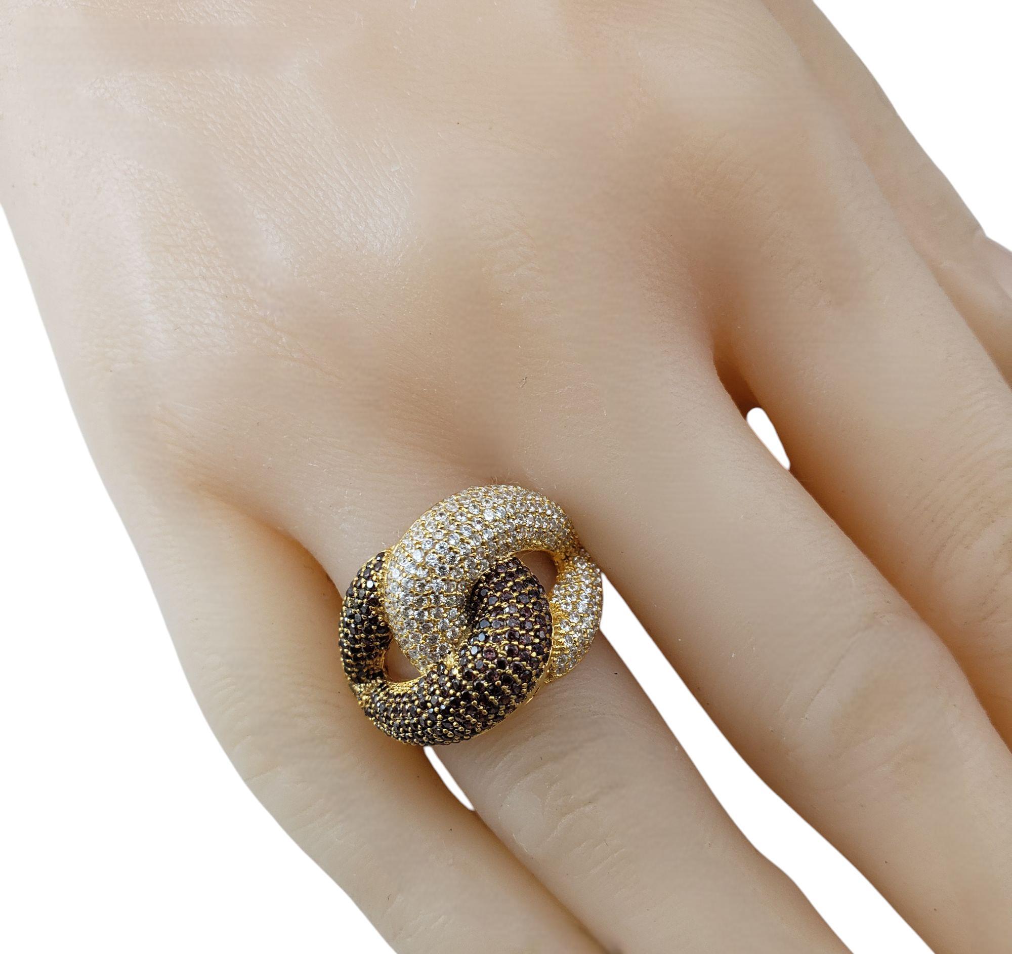 Suzy Levian Gold Plated Sterling Brown Cubic Zirconia Ring Size 6 #20875 For Sale 4