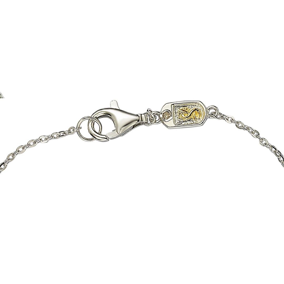 Contemporary Suzy Levian Sterling Silver Bezel Set Sapphire Station Bracelet