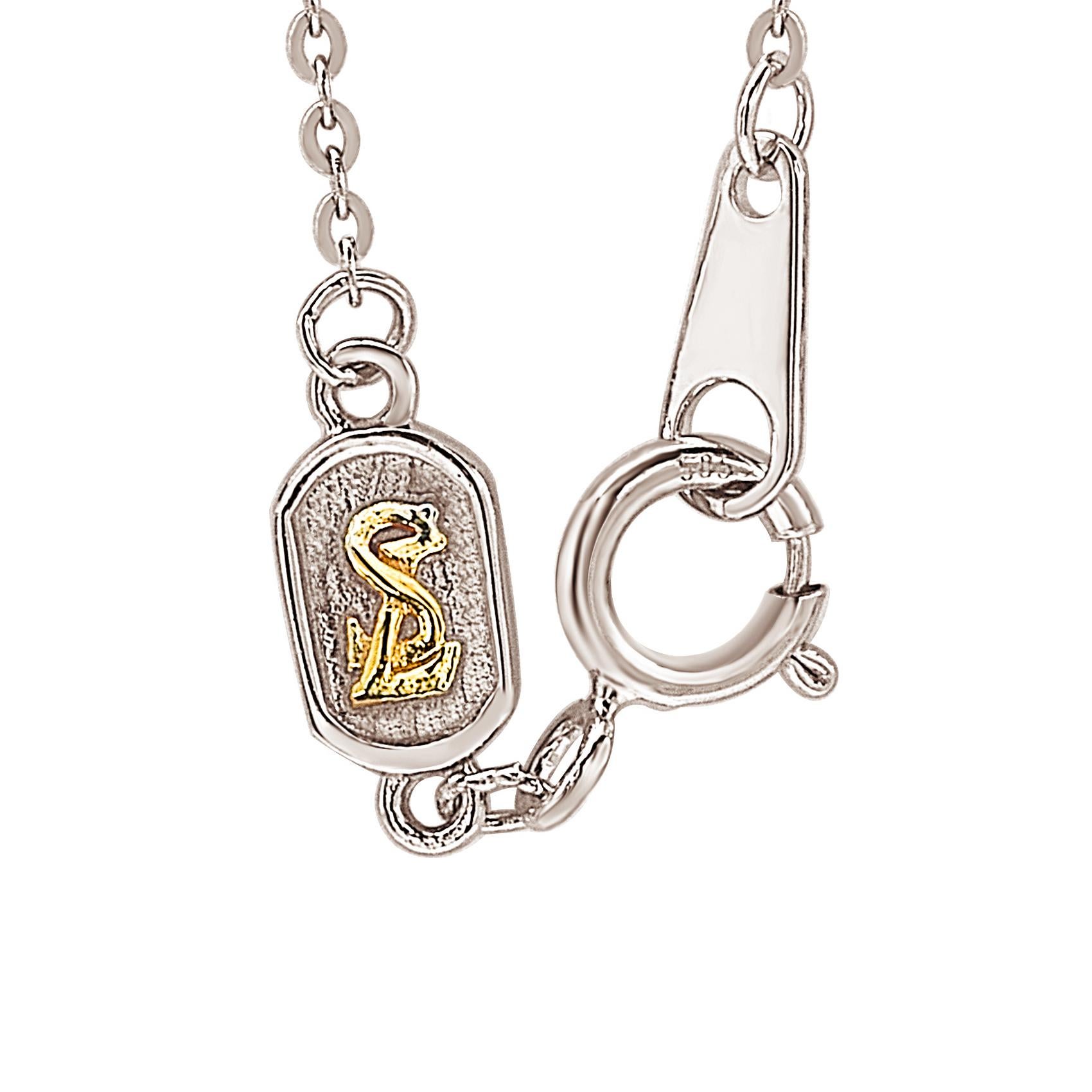 Contemporaneo Suzy Levian - Collana con castone e zaffiri incastonati in argento sterling in vendita