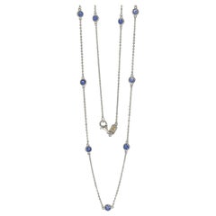 Halskette, Levian Sterling Silber Lünette Set Saphir Station Halskette