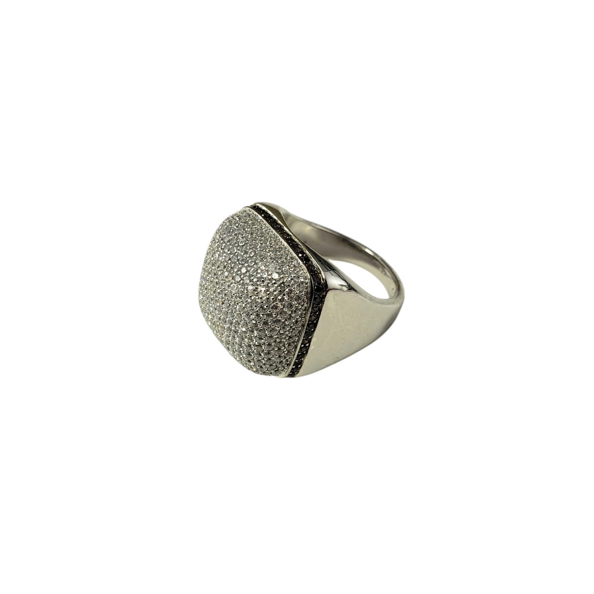Suzy Levian Sterling Silver Brown & White Cubic Zircon Dome Ring Size 5.5 #20107 In Good Condition For Sale In Washington Depot, CT
