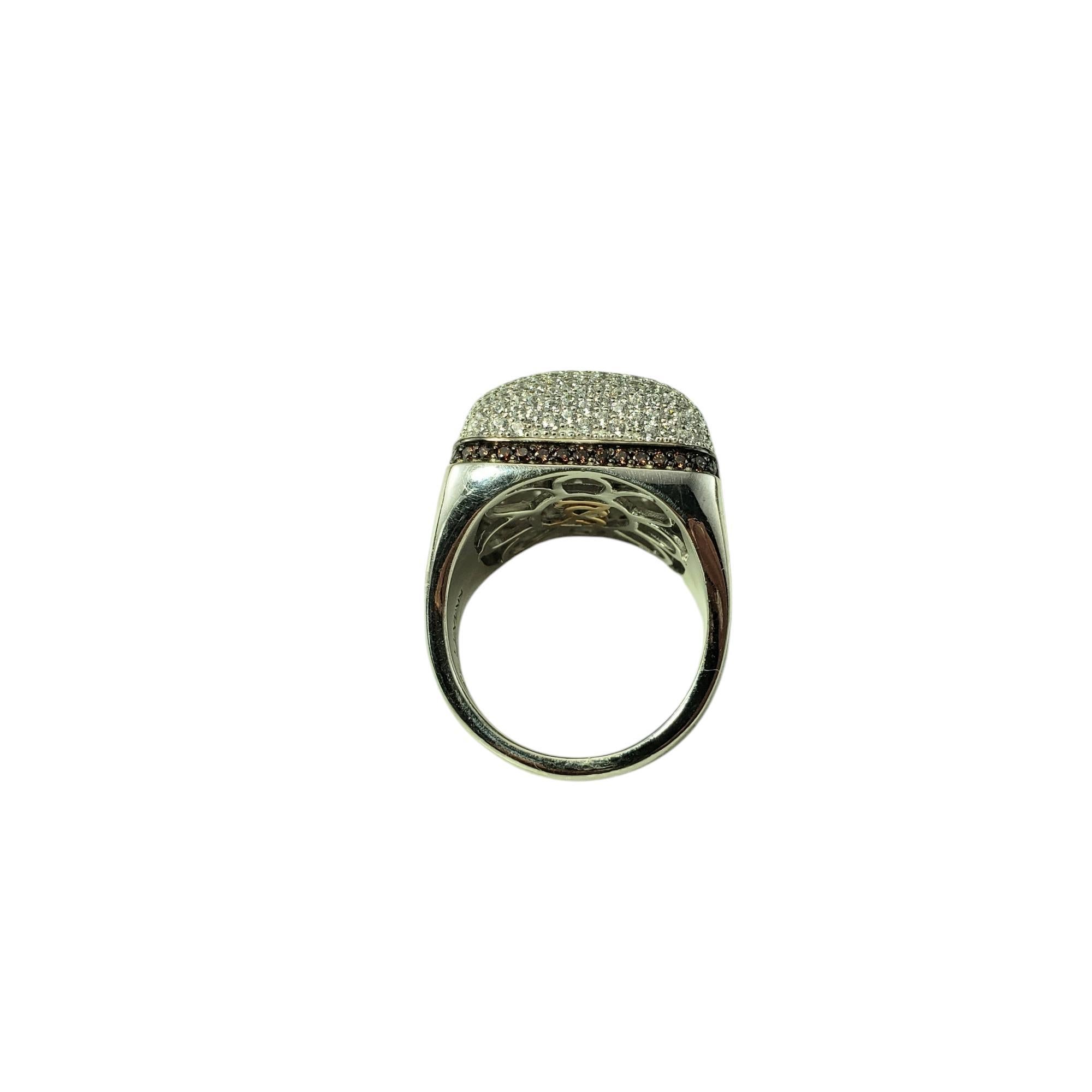 Suzy Levian Sterling Silver Brown & White Cubic Zircon Dome Ring Size 5.5 #20107 For Sale 1