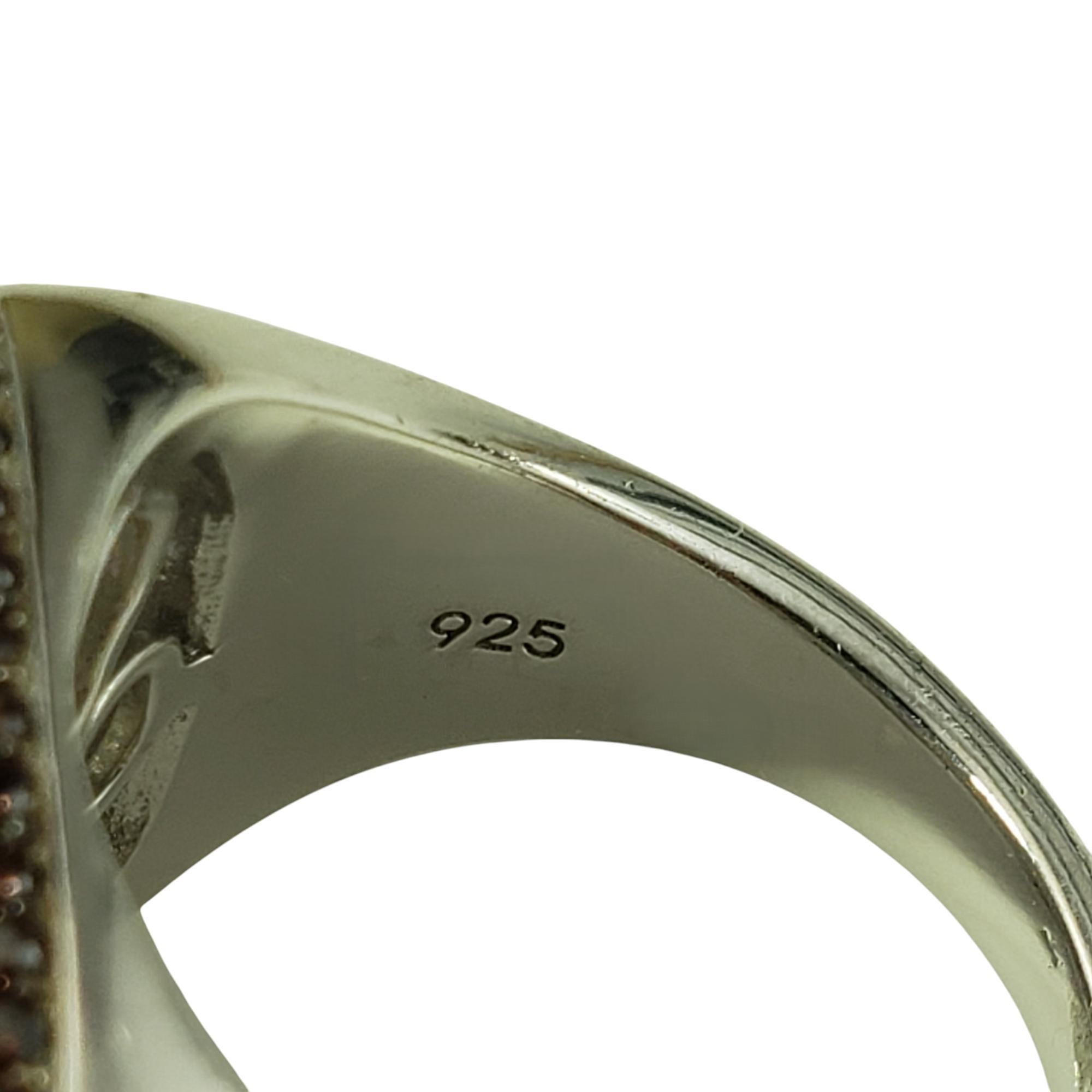 Suzy Levian Sterling Silver Brown & White Cubic Zircon Dome Ring Size 5.5 #20107 For Sale 3
