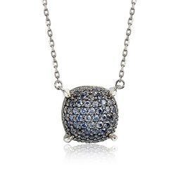 Suzy Levian Collier grappe pavé de saphirs et diamants en argent sterling avec touches de diamants