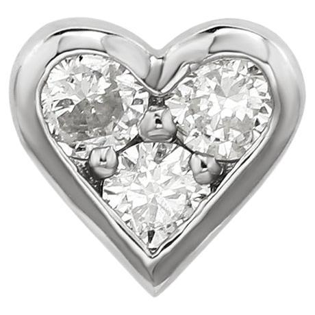 Suzy Levian White Gold 0.16 CTTW Diamond Clover Stud Earring For Sale
