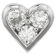 Suzy Levian White Gold 0.16 CTTW Diamond Clover Stud Earring