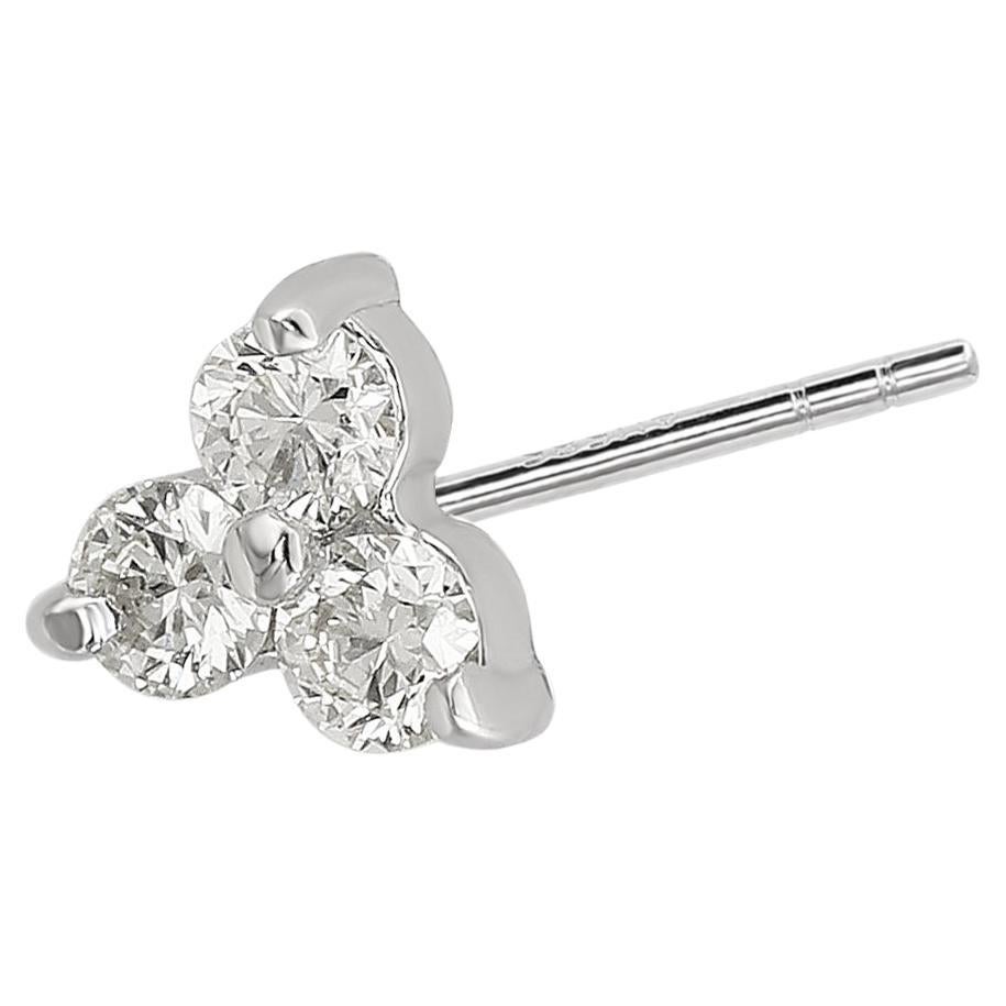 Suzy Levian Or blanc 14K 0.10 ct. tw. Boucle d'oreilles en forme de grappe de diamants en vente
