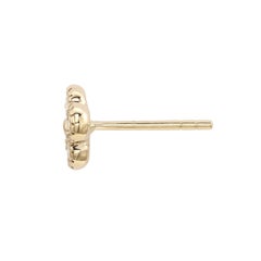 Suzy Levian Yellow Gold 0.35 CTTW Diamond Clover Stud Earring