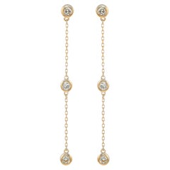 Suzy Levian Pendants d'oreilles station en or jaune avec diamants 0,80 ctTW