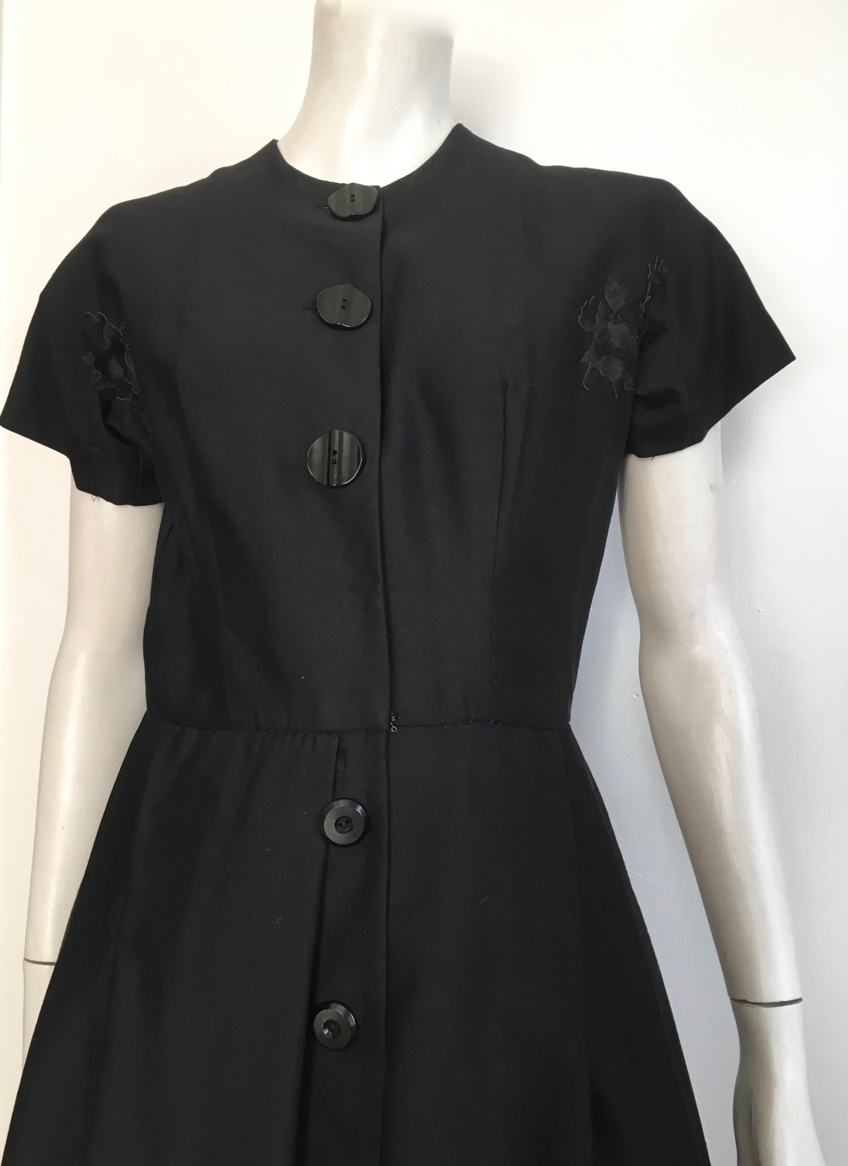 Women's or Men's Suzy Perette 1950s Little Black Dress Size 4. For Sale