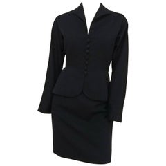 Suzy Perette Black Skirt Suit Set, 1950s