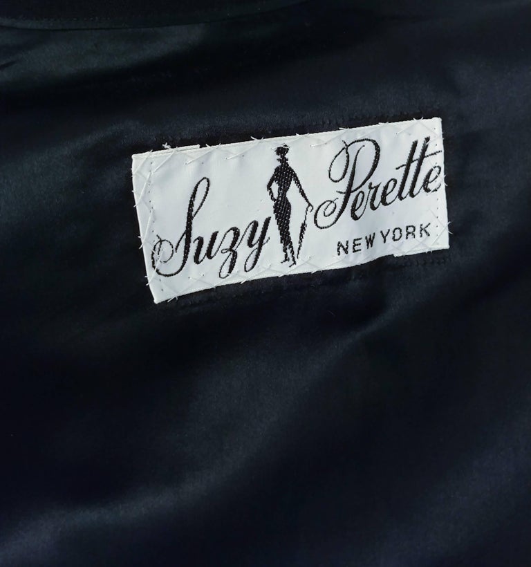 Suzy Perette Black Skirt Suit Set, 1950s at 1stDibs | suzy suit