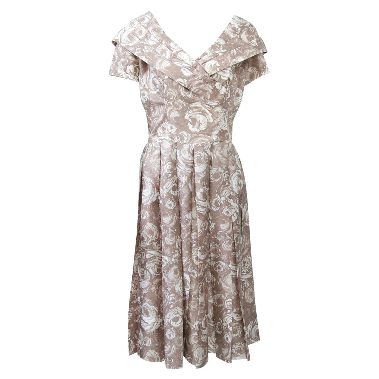 Suzy Perette Silk Print Dress For Sale