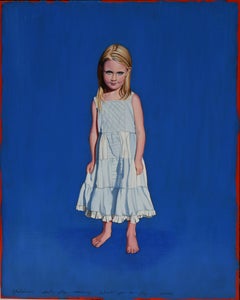 "Cree que puedes volar" de Suzy Smith, Pintura al óleo original, Retrato de chica joven