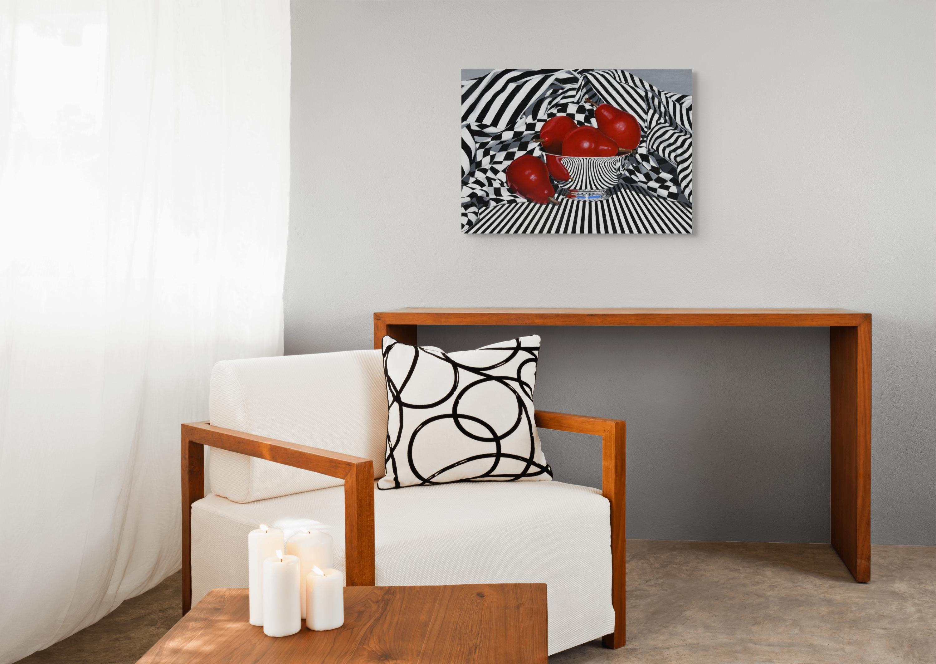 « Poires noires, blanches et rouges » (2023) de Suzy Smith, peinture à l'huile originale en vente 4