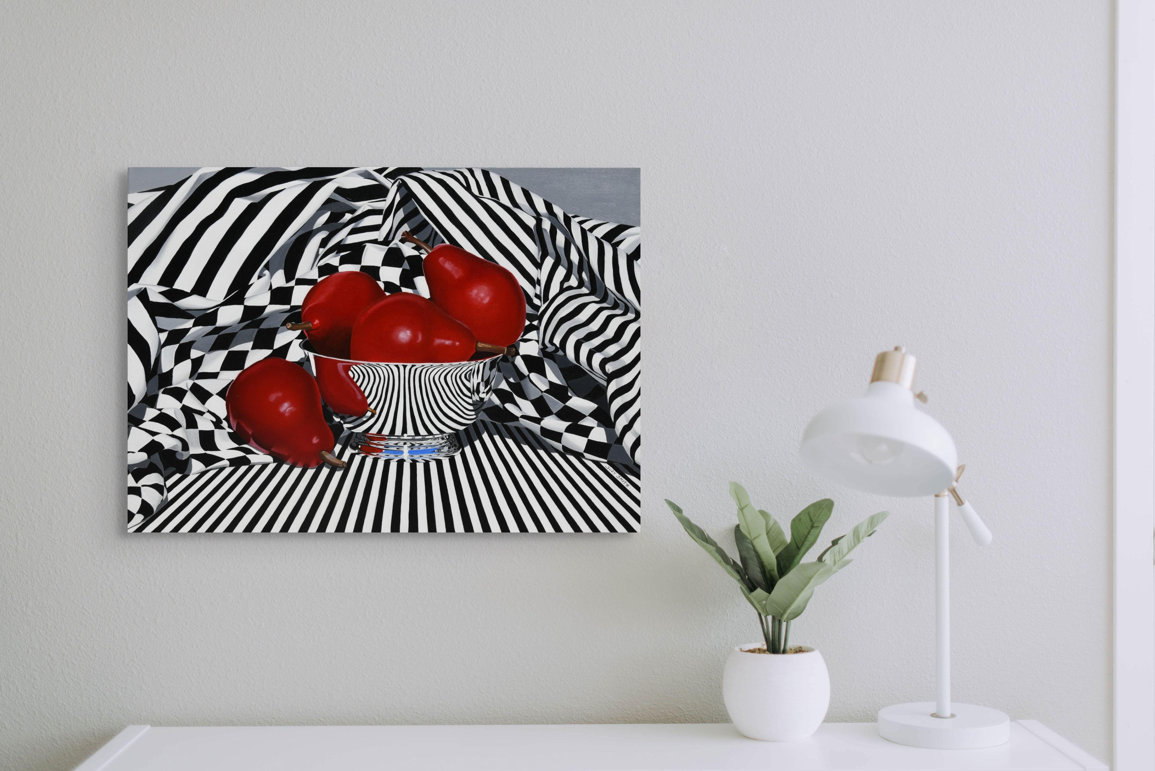 « Poires noires, blanches et rouges » (2023) de Suzy Smith, peinture à l'huile originale en vente 5
