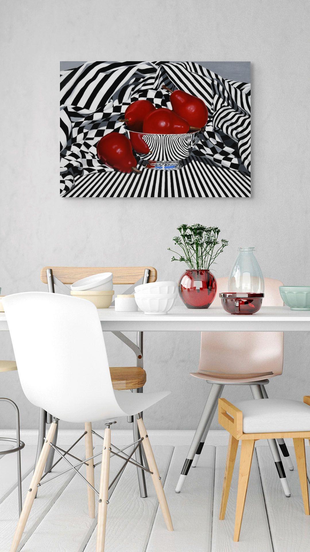 « Poires noires, blanches et rouges » (2023) de Suzy Smith, peinture à l'huile originale en vente 7
