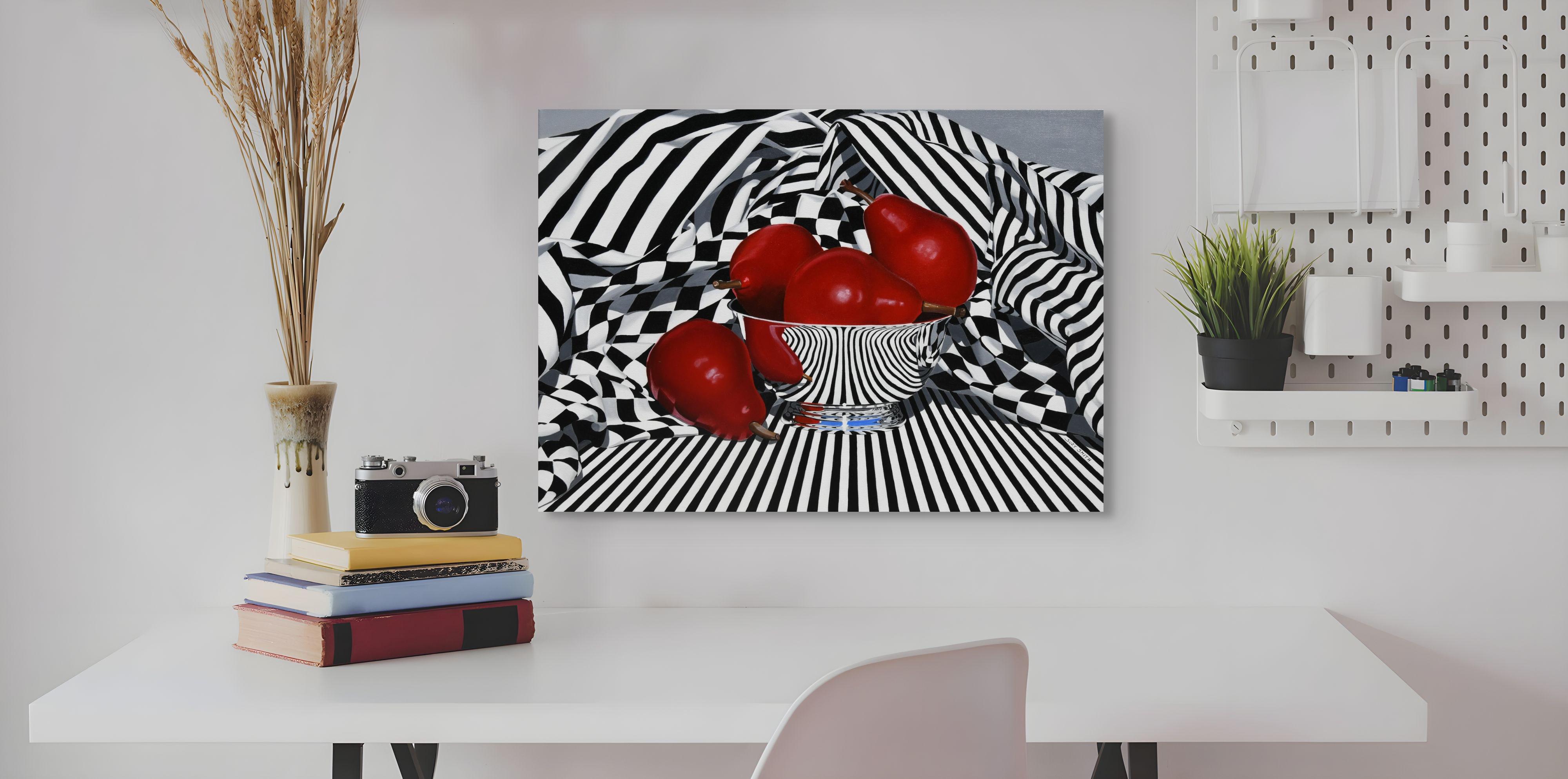 « Poires noires, blanches et rouges » (2023) de Suzy Smith, peinture à l'huile originale en vente 8