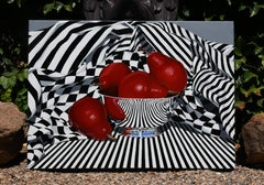 "Black, White and Red Pears" (2023) by Suzy Smith, Original Oil Painting