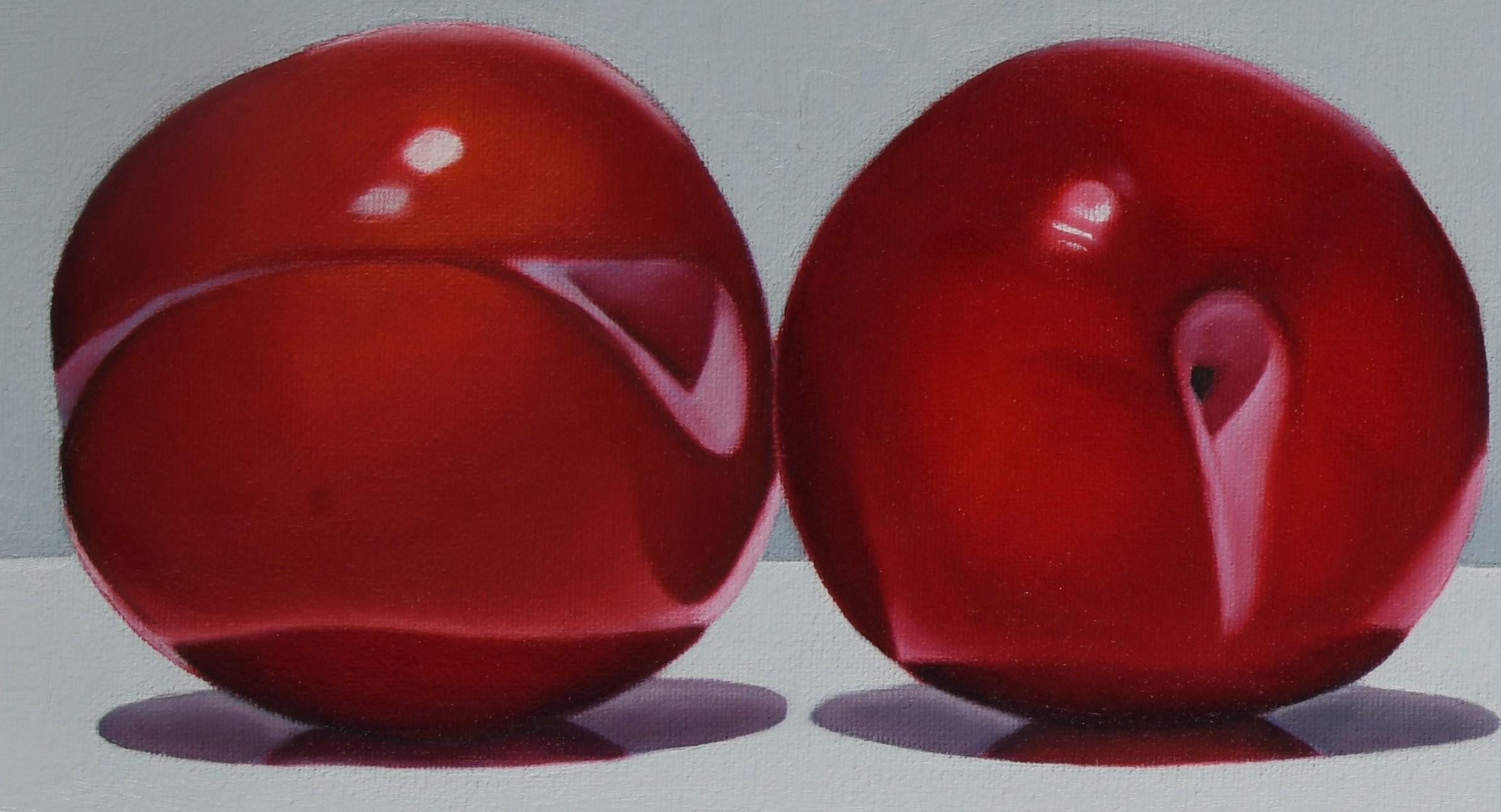„Einer blauer Pflaumen“ (2023) von Suzy Smith, Original-Ölgemälde, 6 Pflaumen im Angebot 1
