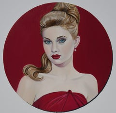 "Scarlet" (2023) de Suzy Smith, Pintura al óleo original, Retrato