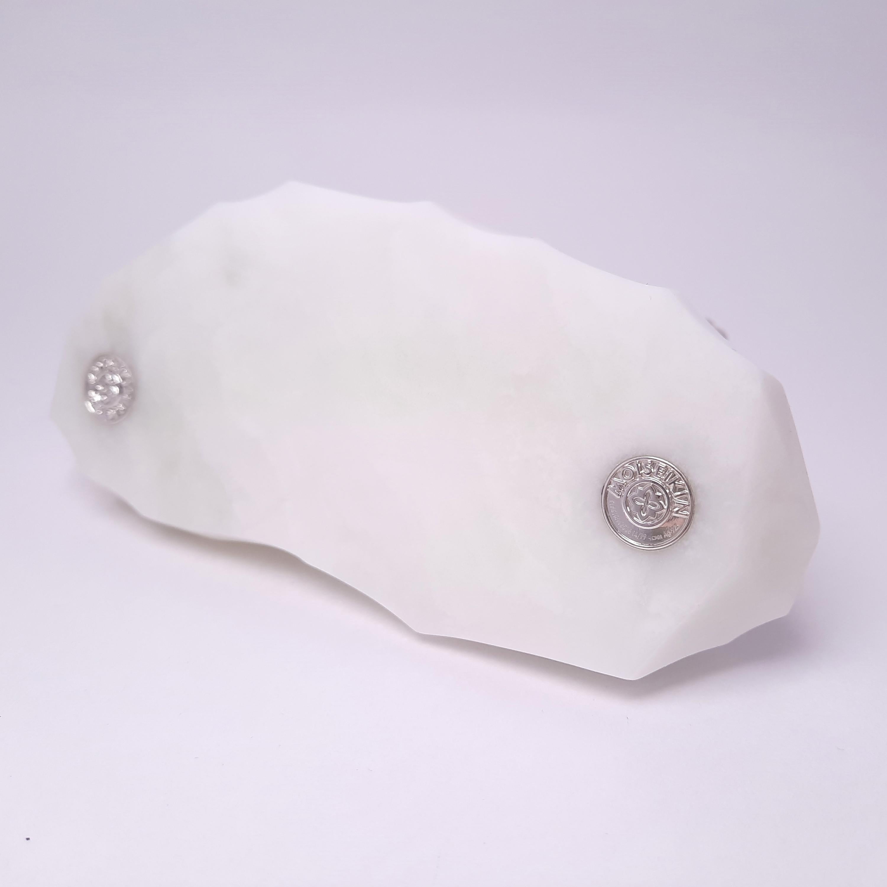 SV925 Tiger-Miniatur mit seltenem weißem Nephrit und Diamanten-Augen (Zeitgenössisch) im Angebot