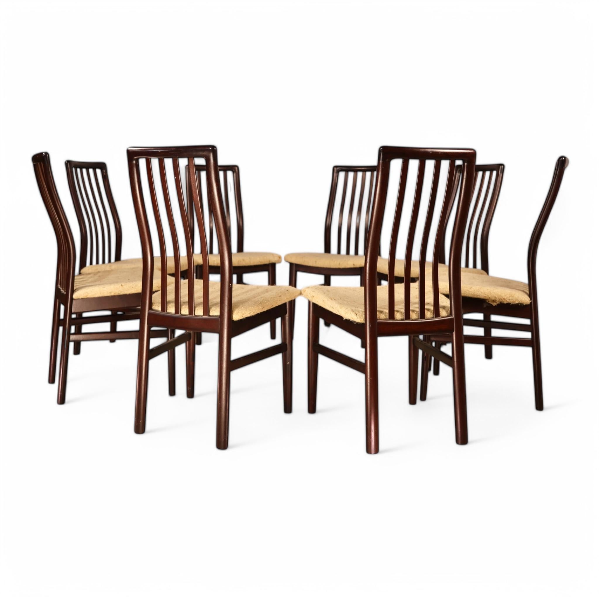 American SVA Mobler Rosewood Danish Mid Century Modern Set of 8 Dining Chairs c. 1970s For Sale