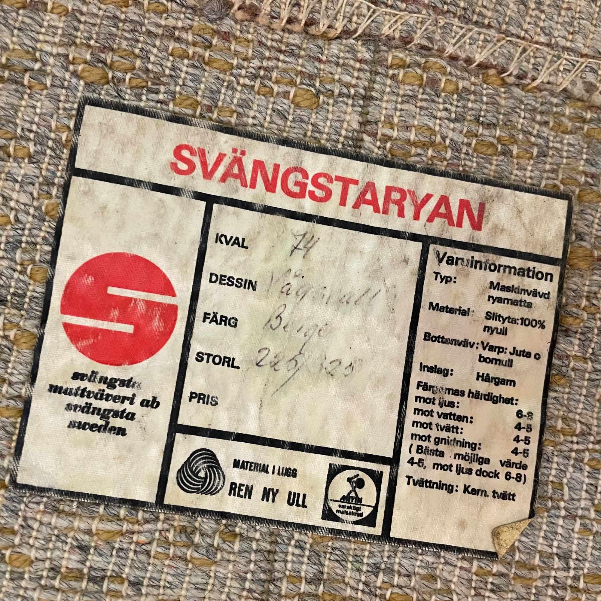 Tappeto Svangstaryan Beige Ombre quasi 11 x 7 in lana svedese Rya in vendita 1