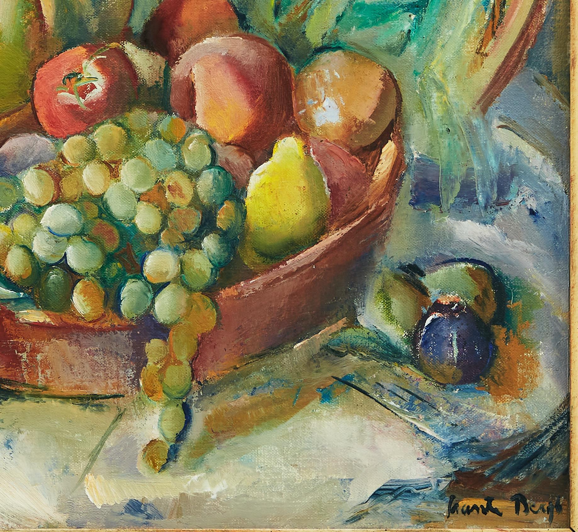 Still life, Fruits on a Table. Early 20th Century Oil on Canvas.  - Impressionist Painting by Svante Bergh