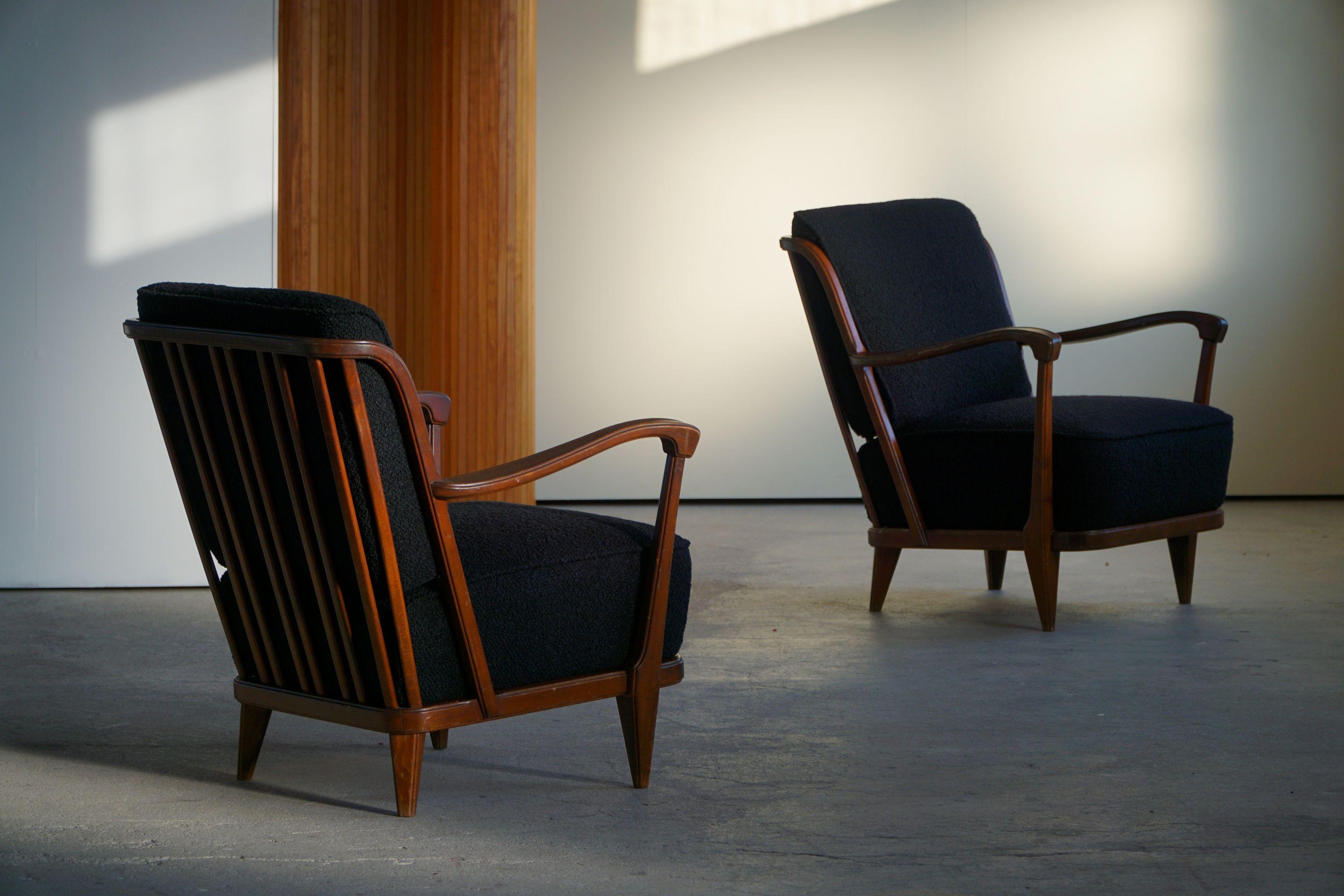 Svante Skogh, a Pair of Art Deco Lounge Chairs, Swedish Modern, Linköping, 1940s 3