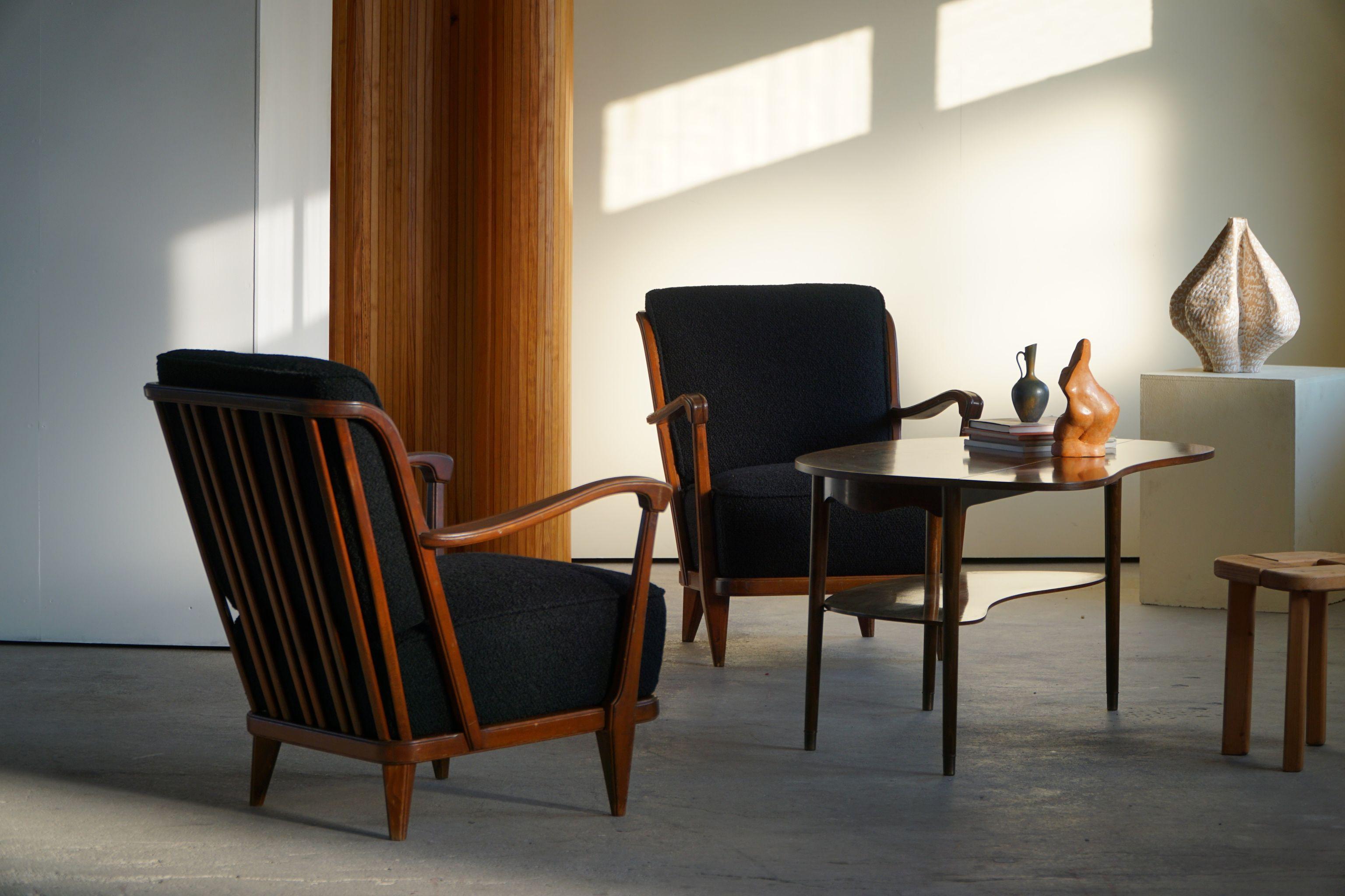Svante Skogh, a Pair of Art Deco Lounge Chairs, Swedish Modern, Linköping, 1940s 5
