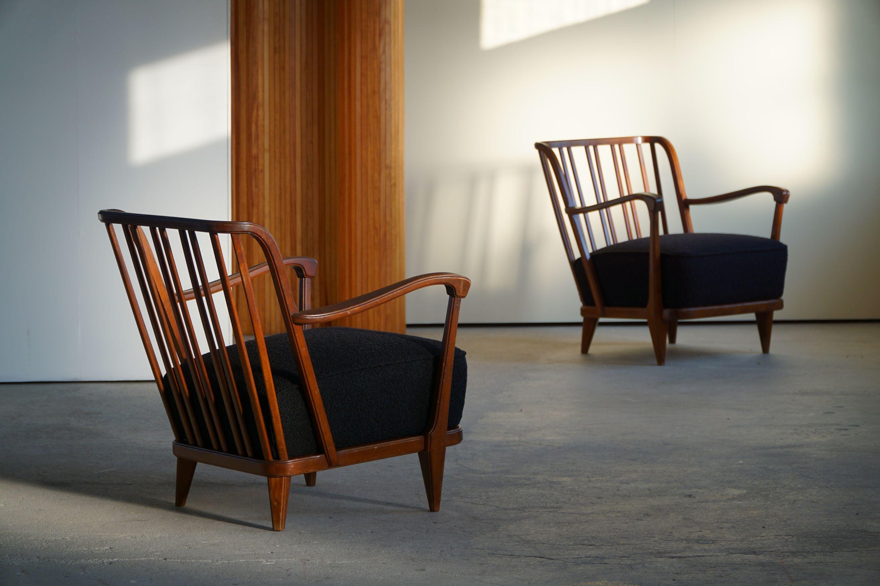 Svante Skogh, a Pair of Art Deco Lounge Chairs, Swedish Modern, Linköping, 1940s 9