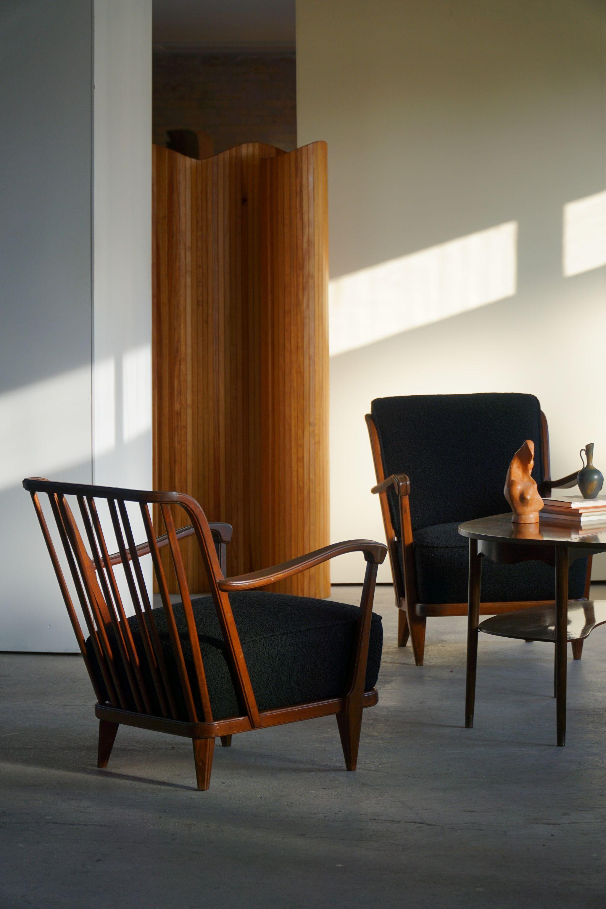 Danish Svante Skogh, a Pair of Art Deco Lounge Chairs, Swedish Modern, Linköping, 1940s