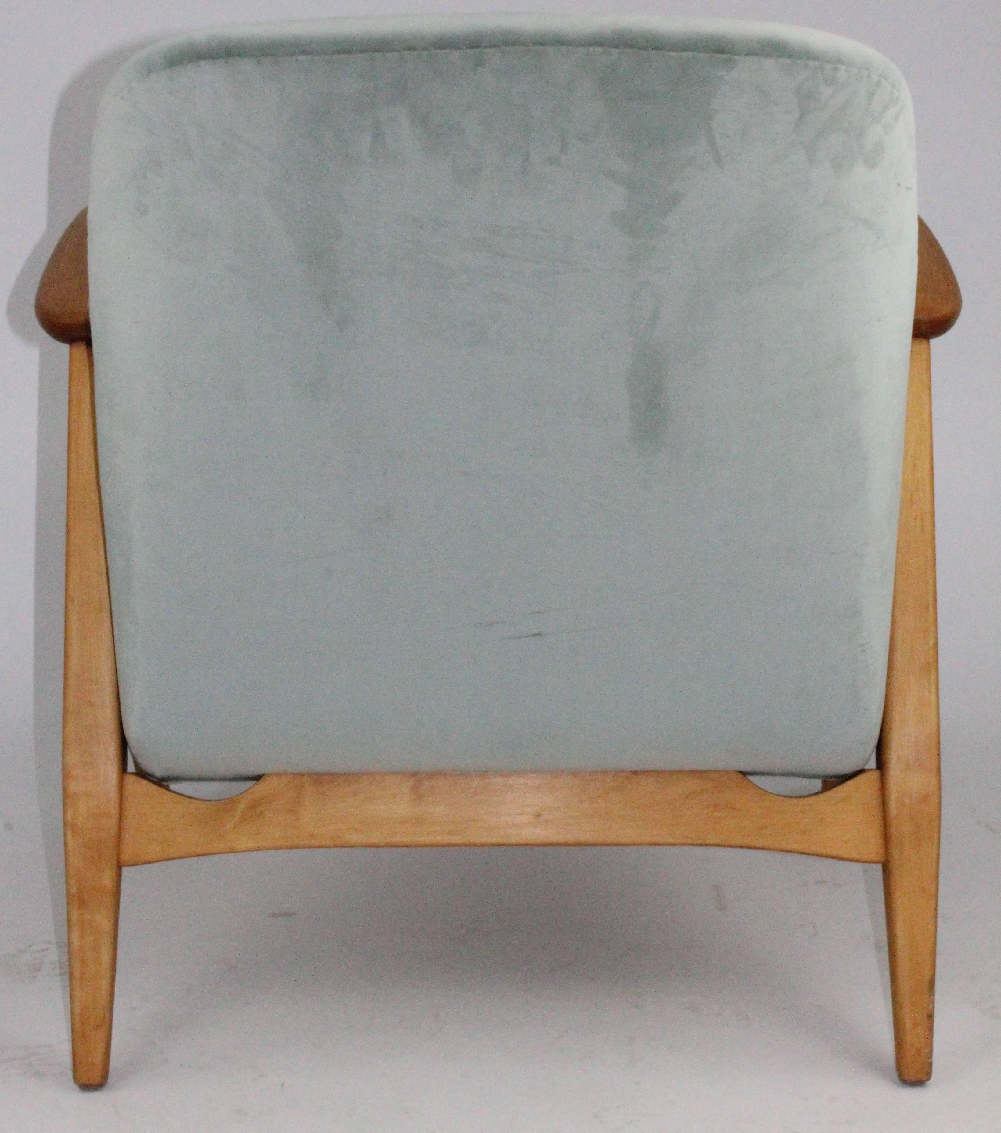 Scandinavian Modern Svante Skogh Chair with Stool for Asko Finland, Design 1954 For Sale