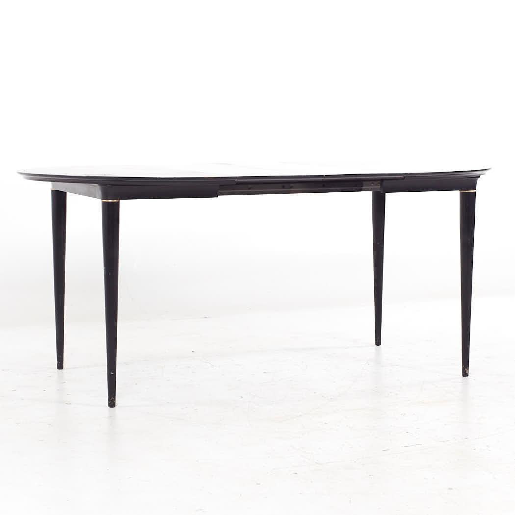 Svante Skogh for Seffle MCM Ebonized and Rosewood Expanding Dining Table For Sale 1