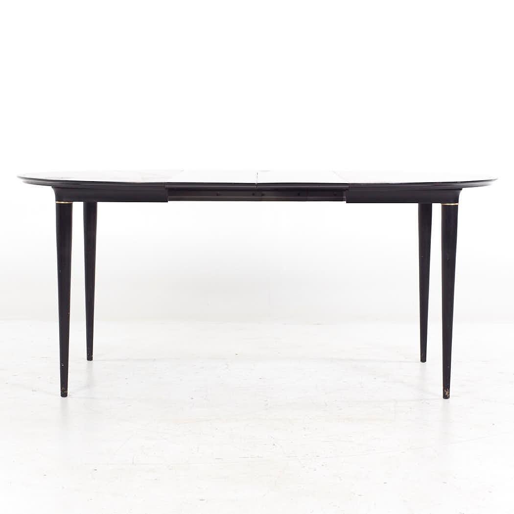 Svante Skogh for Seffle MCM Ebonized and Rosewood Expanding Dining Table For Sale 2