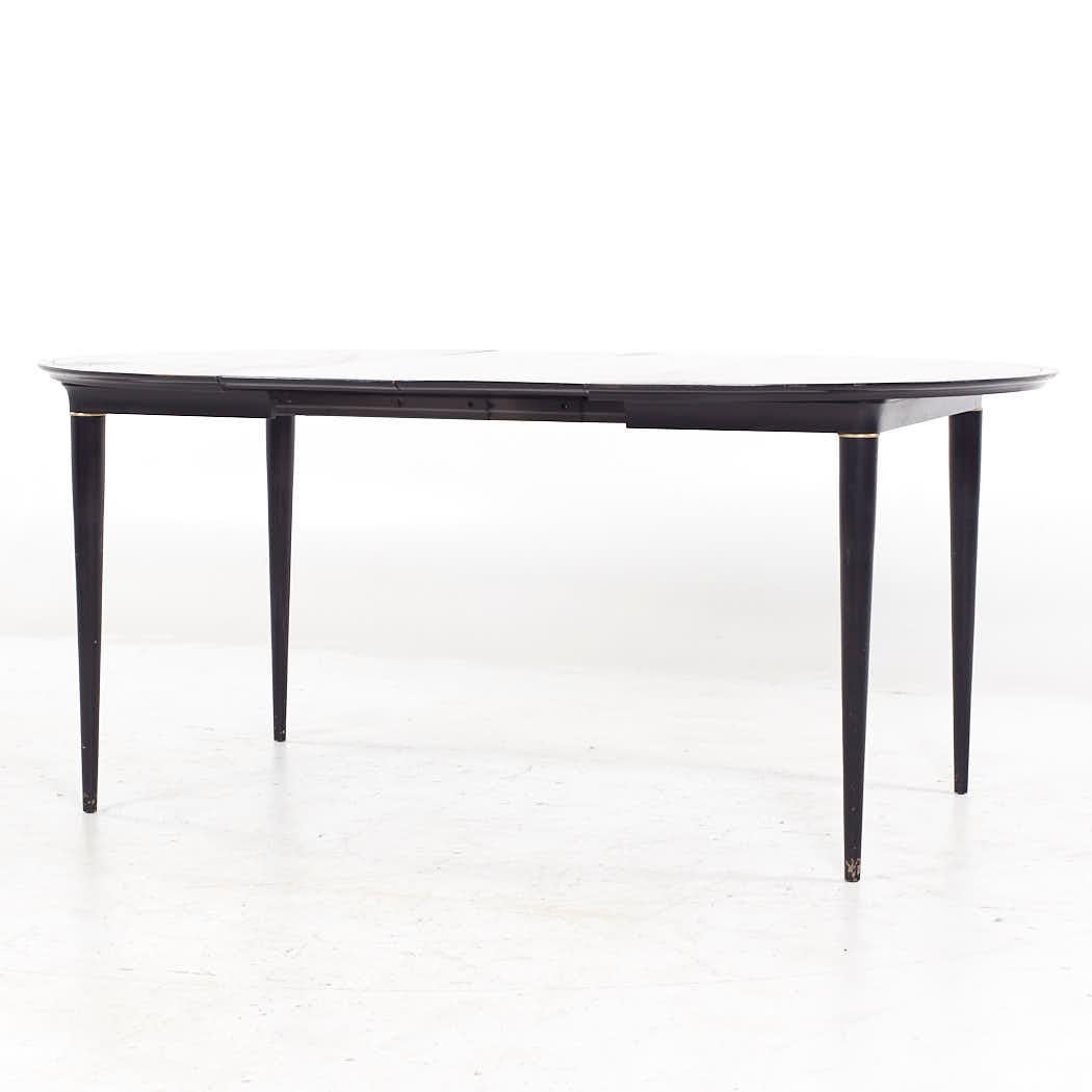 Svante Skogh for Seffle MCM Ebonized and Rosewood Expanding Dining Table For Sale 3