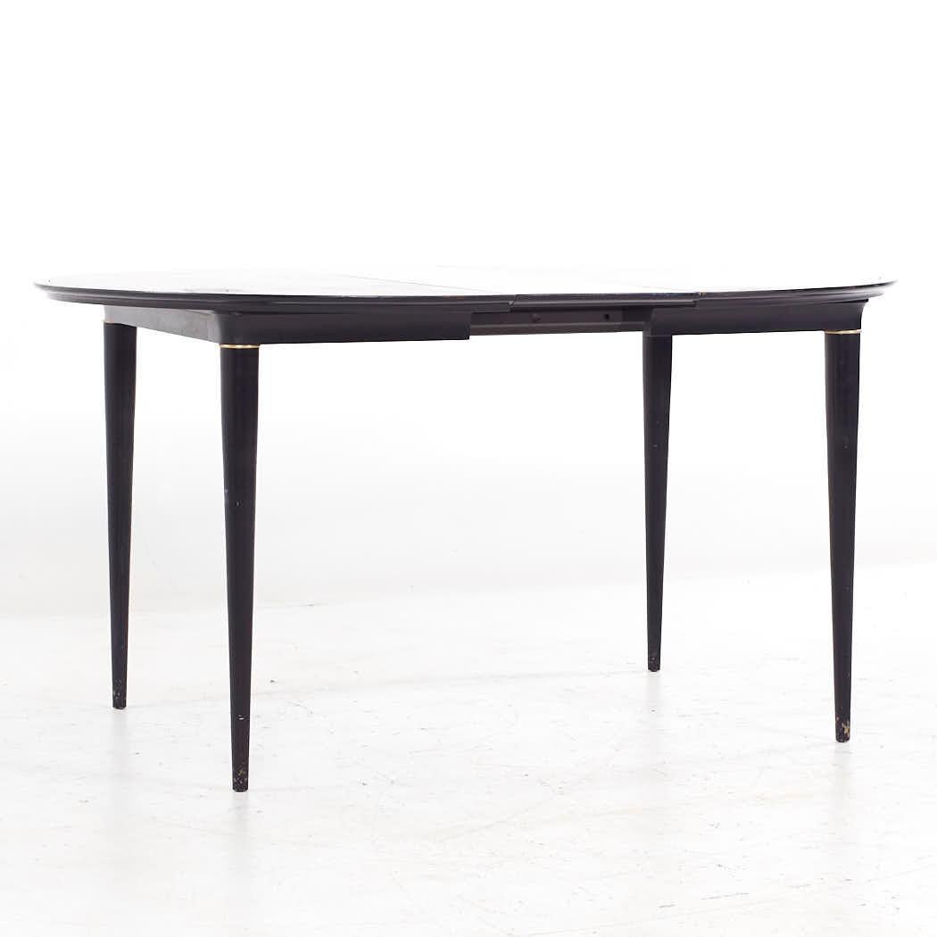 Svante Skogh for Seffle MCM Ebonized and Rosewood Expanding Dining Table In Good Condition For Sale In Countryside, IL