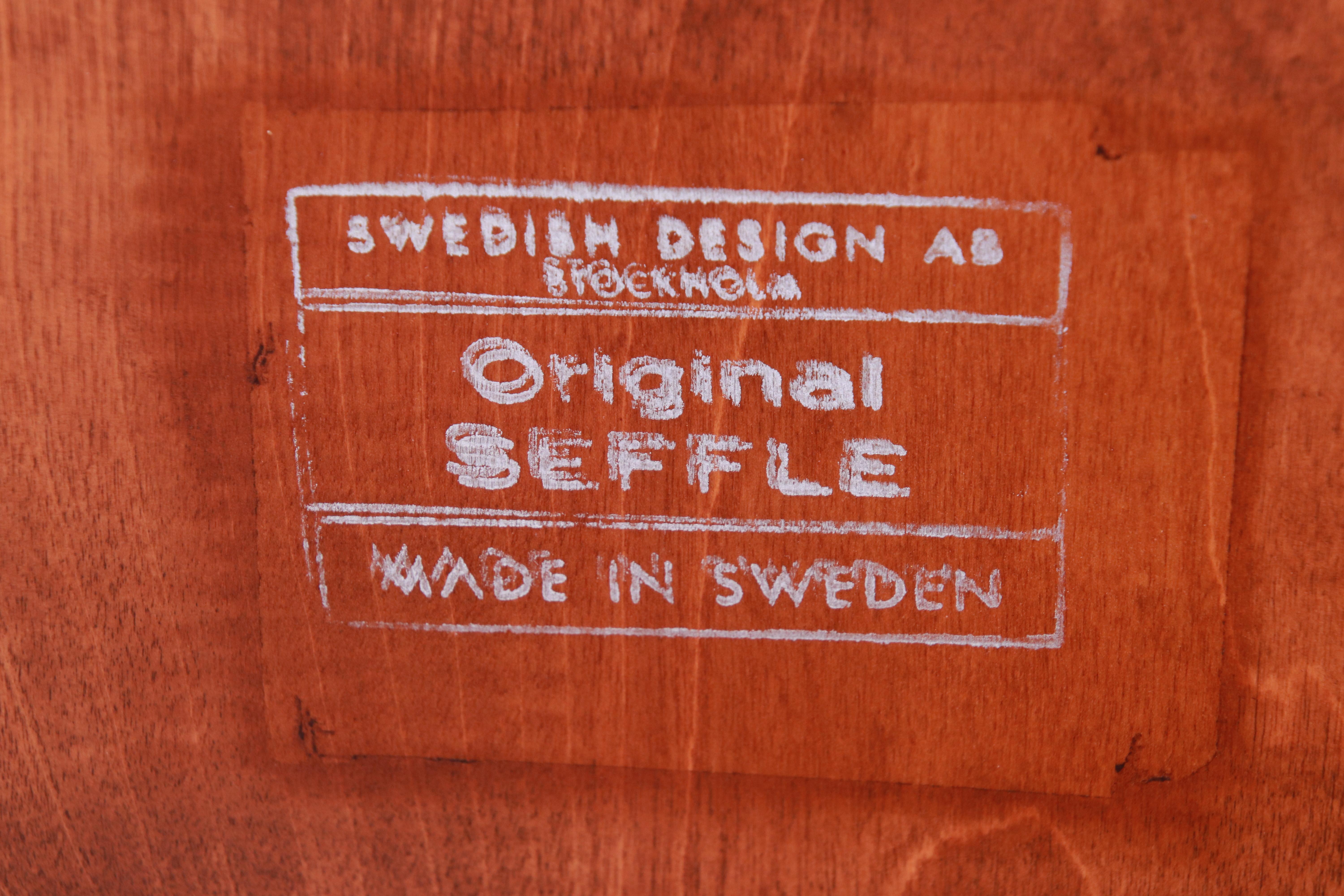 Svante Skogh for Seffle Swedish Modern Teak and Brass Nightstands, Restored 8
