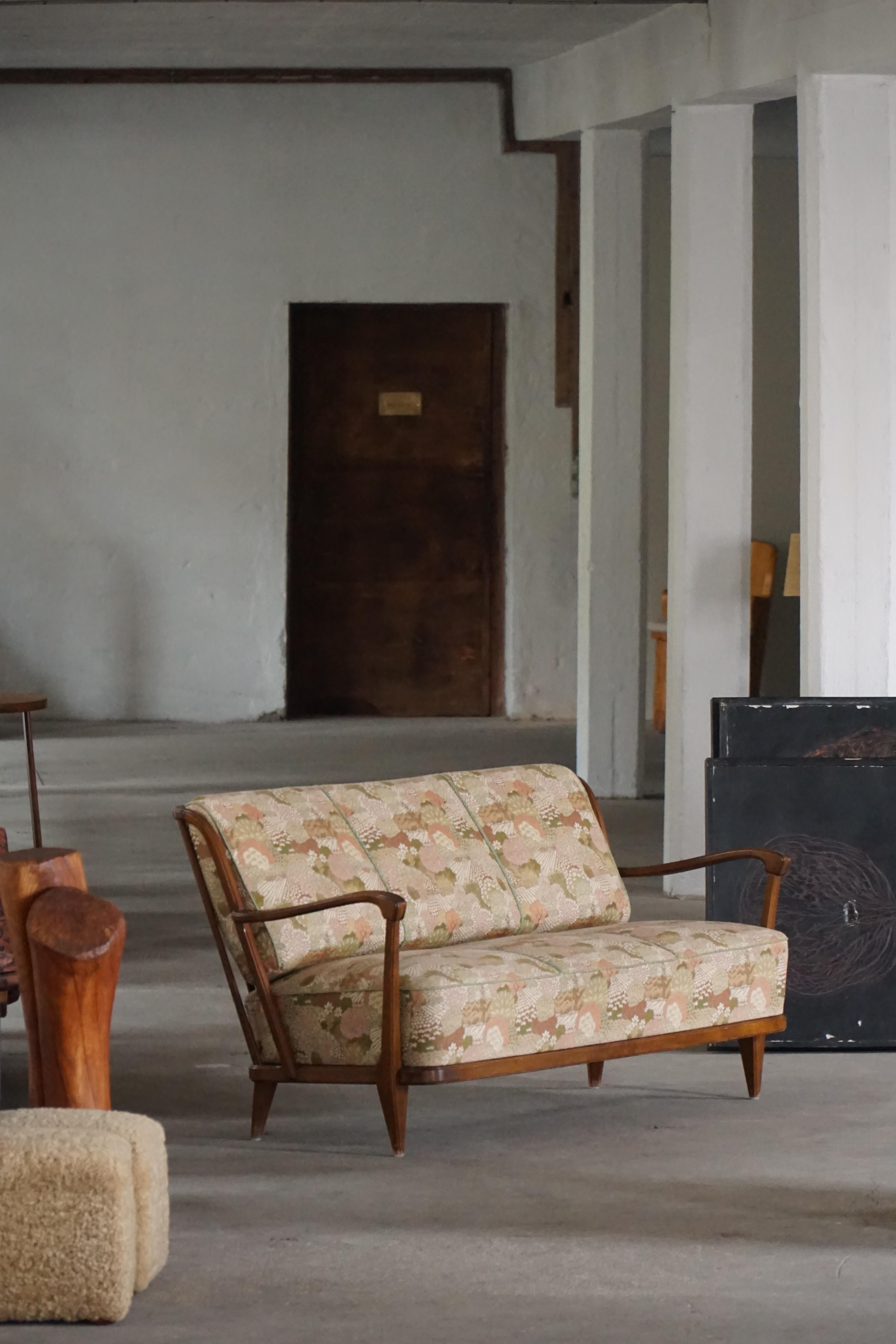 Svante Skogh, Canapé autoportant en tissu floral, moderne suédois, années 1940 en vente 3
