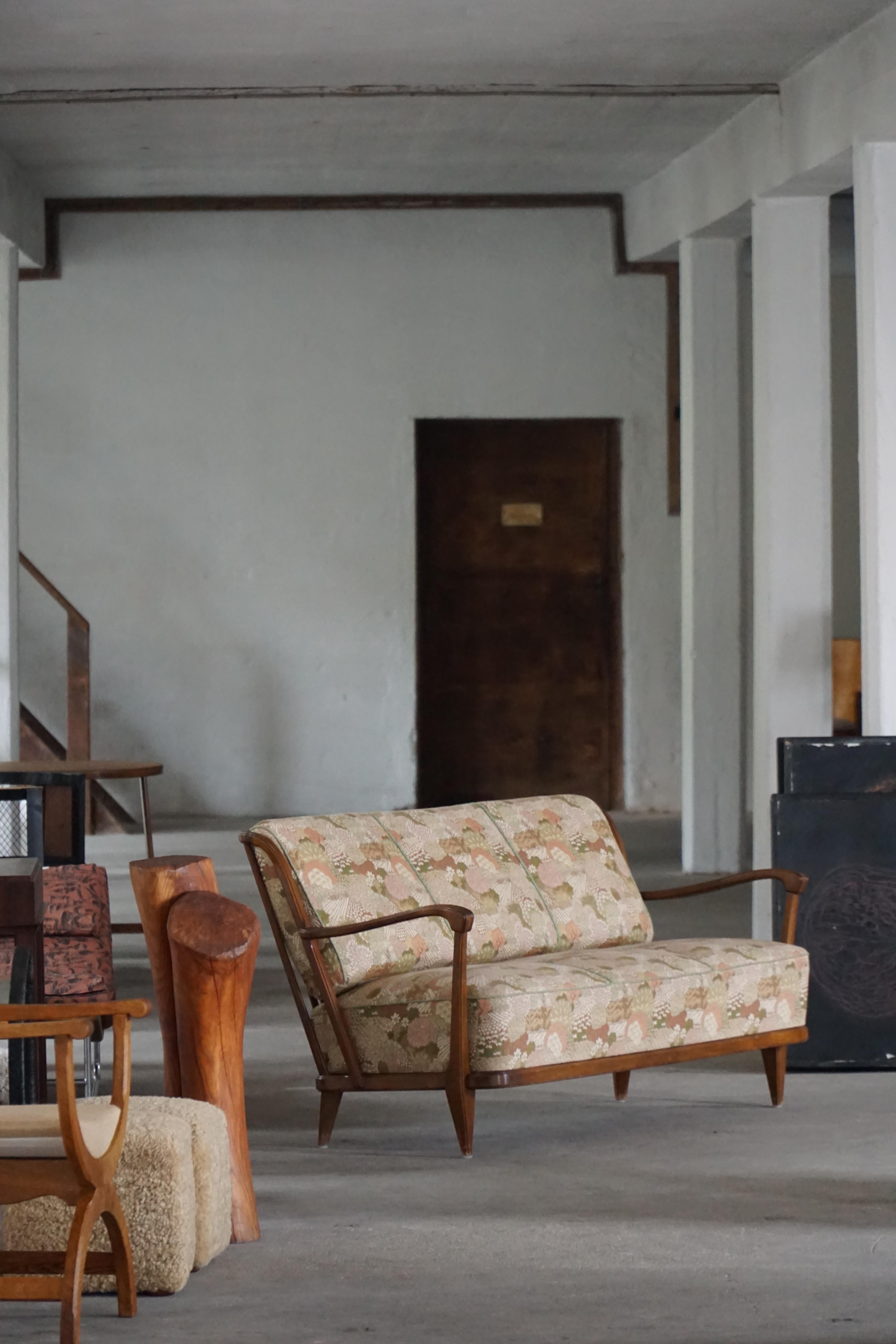 Svante Skogh, Canapé autoportant en tissu floral, moderne suédois, années 1940 en vente 8