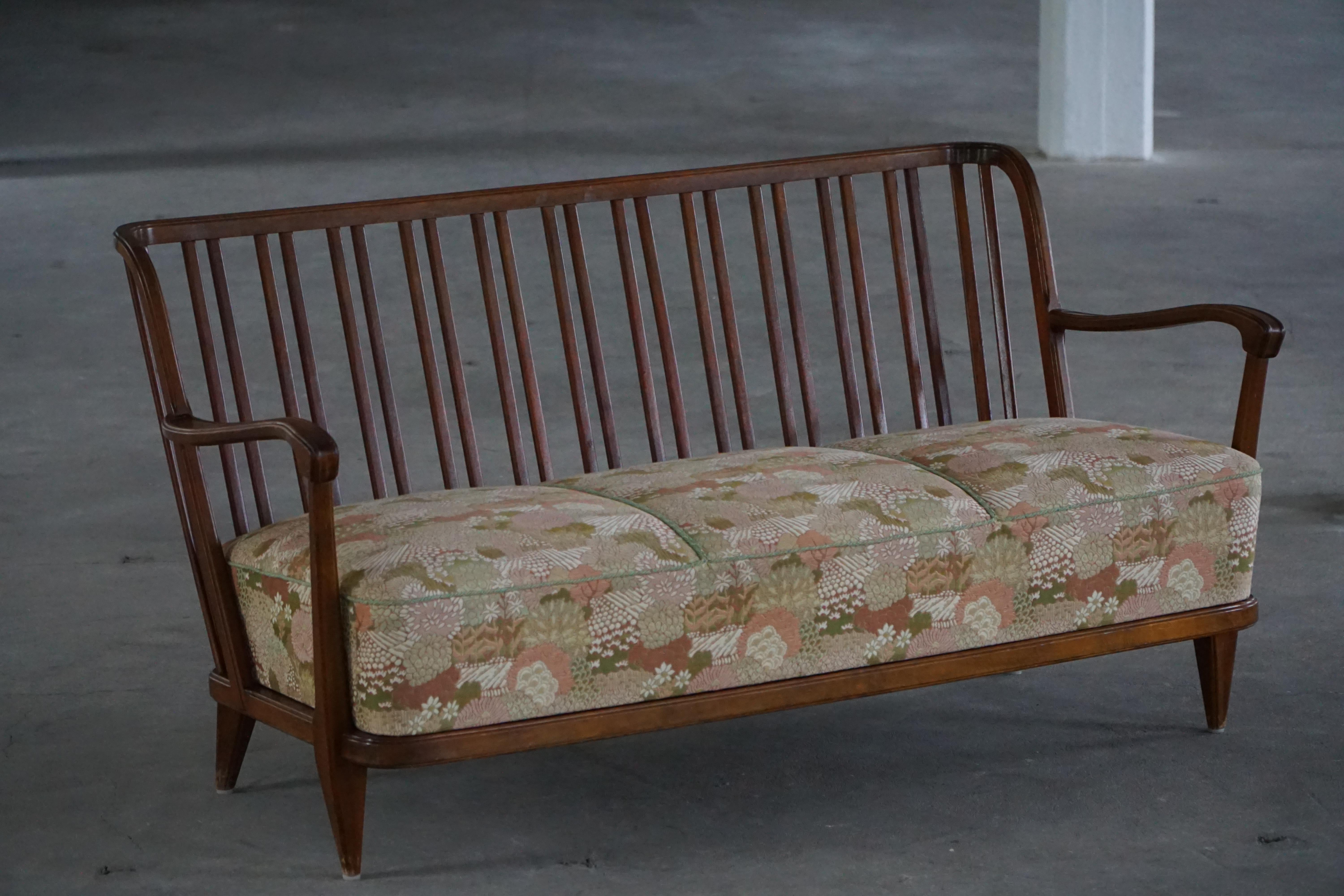 Svante Skogh, Canapé autoportant en tissu floral, moderne suédois, années 1940 en vente 2