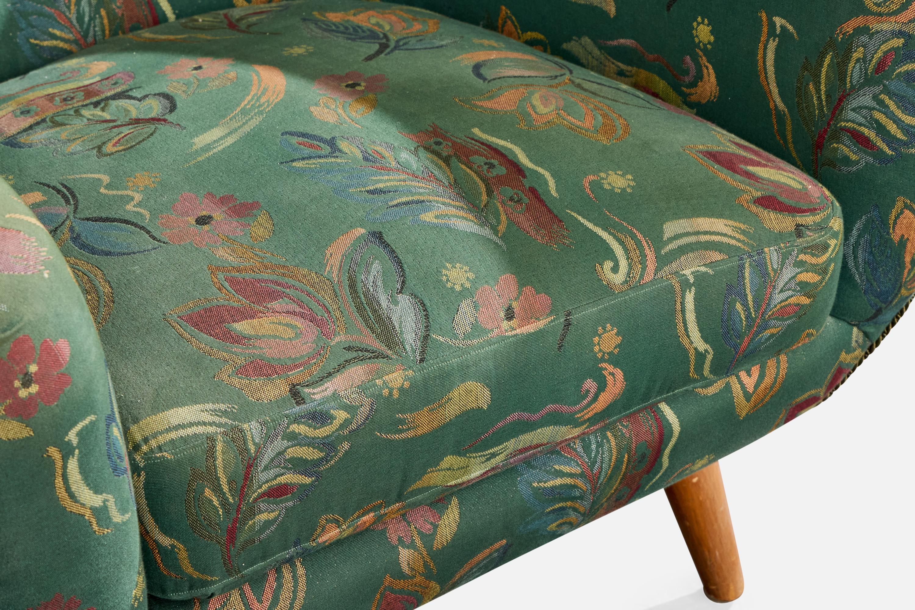 Svante Skogh, chaise longue, Wood, tissu, Suède, années 1950 en vente 3