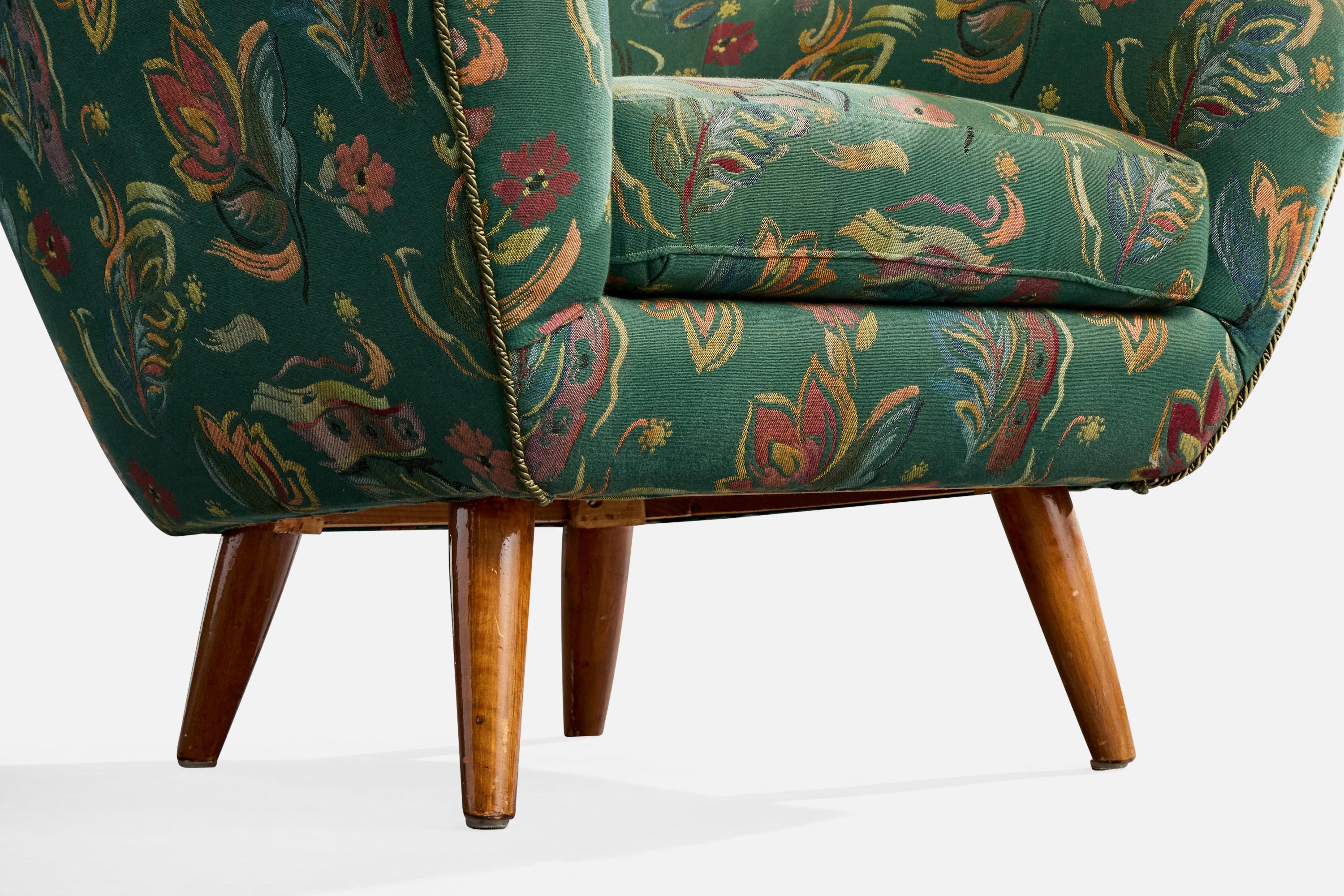 Svante Skogh, chaise longue, Wood, tissu, Suède, années 1950 en vente 4