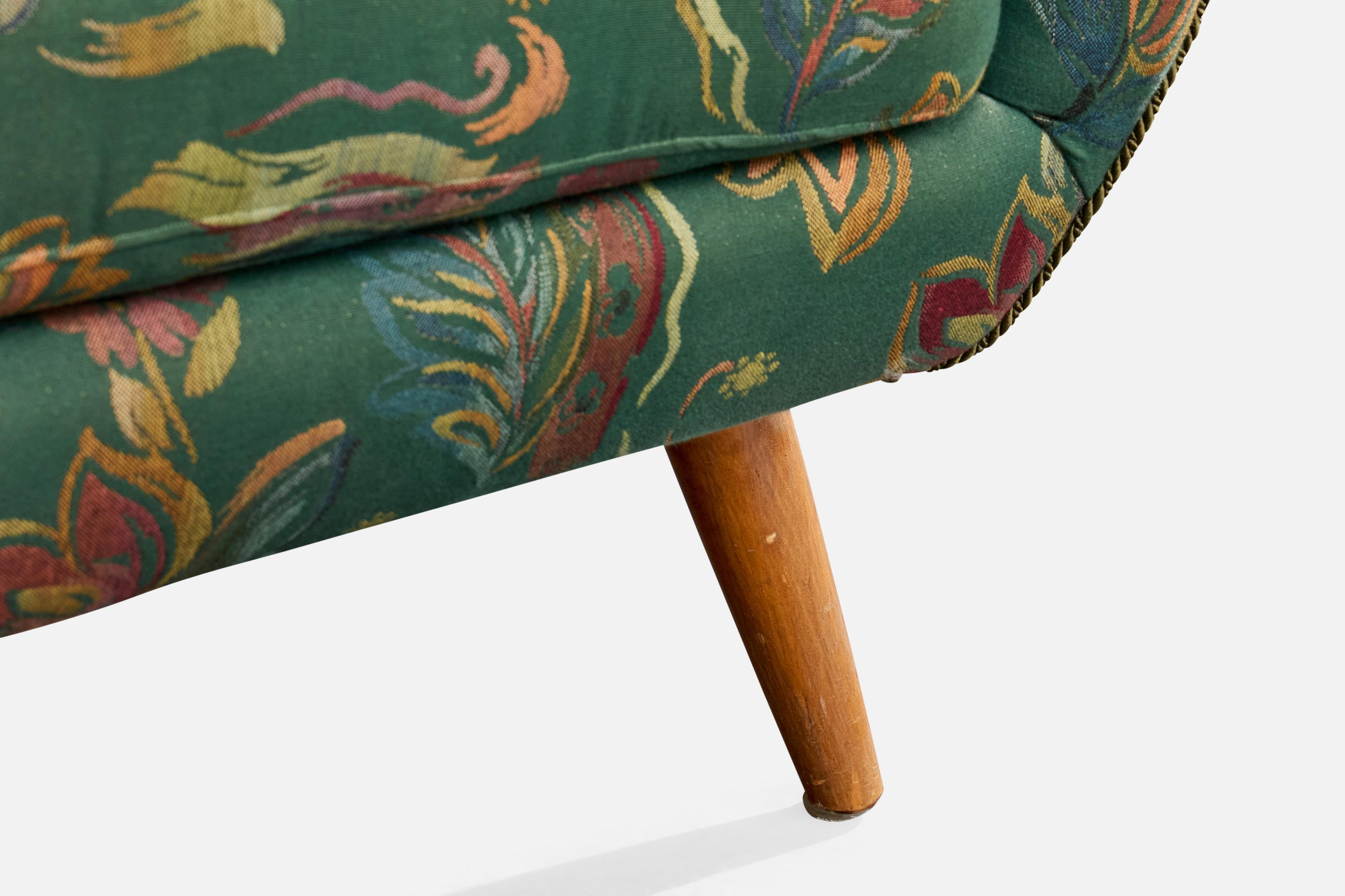 Svante Skogh, chaise longue, Wood, tissu, Suède, années 1950 en vente 5